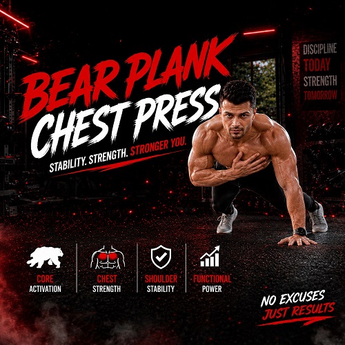 Bear Plank Chest Press